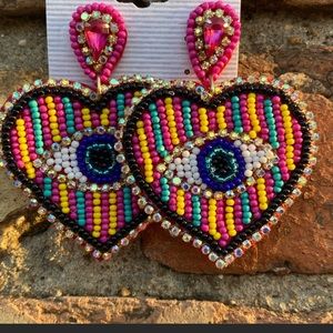 Evil eye earring